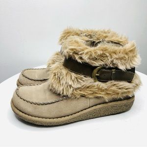 Bass Durango Leather & Faux Fur Snow Boots w/zipper SZ 7. R2